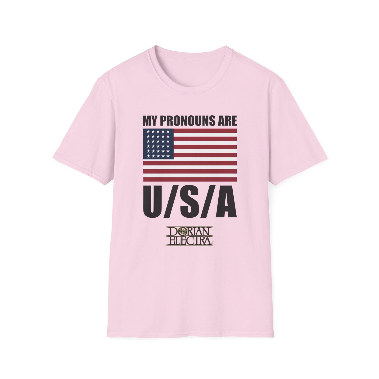 Dorian Electra My Pronouns Are Usa Unisex Softstyle T-Shirt