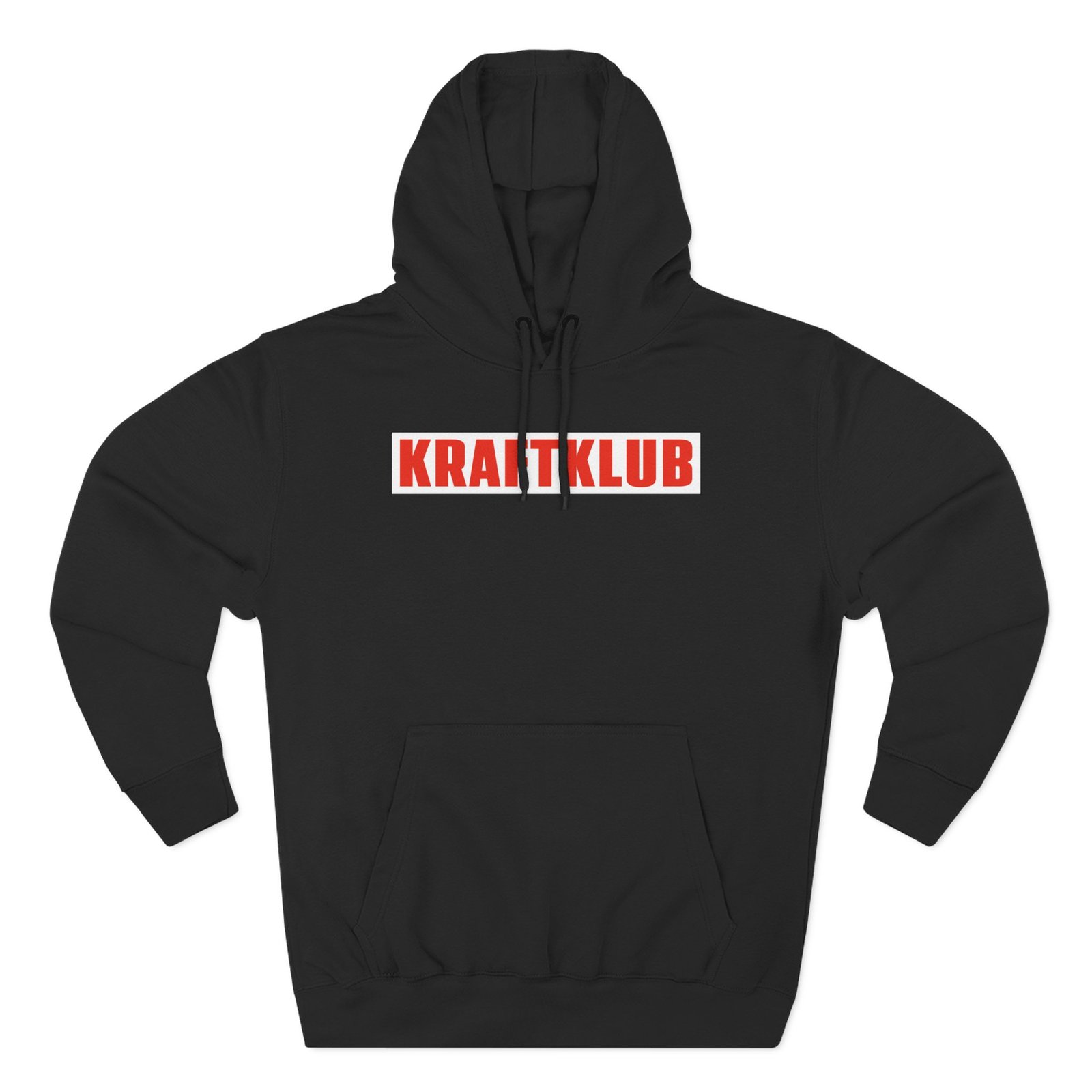 Kraftklub Logo Red Three-Panel Fleece Hoodie