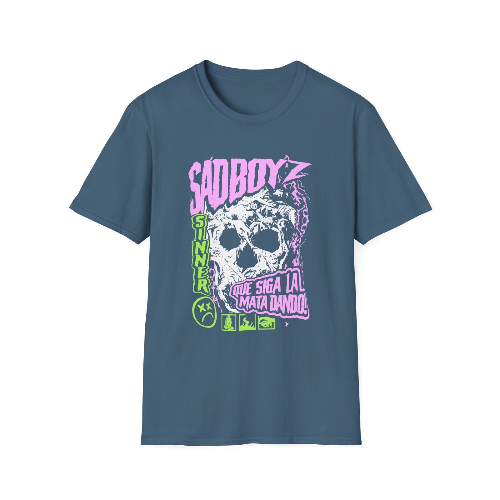 Sad Boyz by Junior H Skull Unisex Softstyle T-Shirt