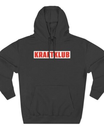 Kraftklub Logo Red Three-Panel Fleece Hoodie