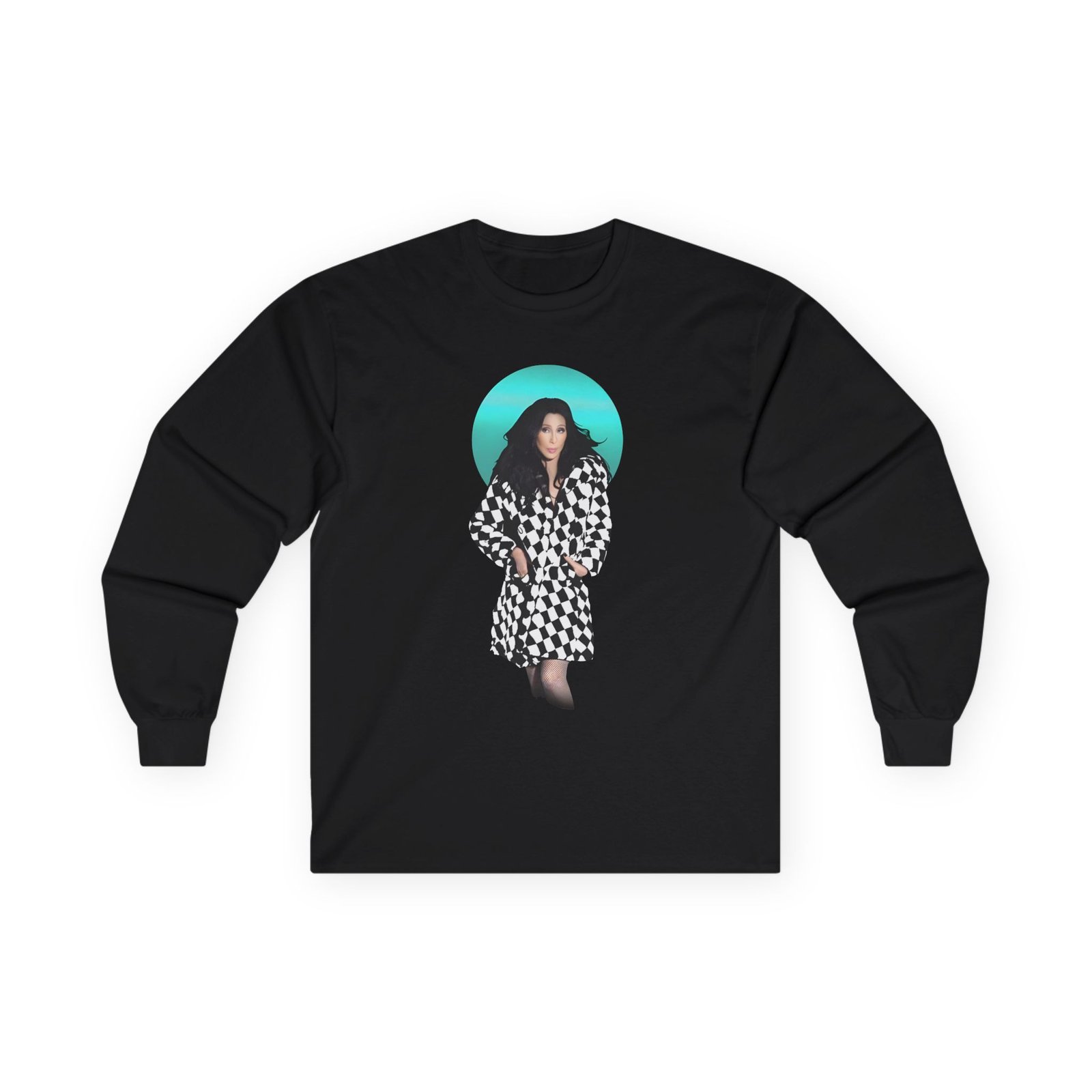 Cher Checkered Trench Coat Photo Unisex Ultra Cotton Long Sleeve Tee