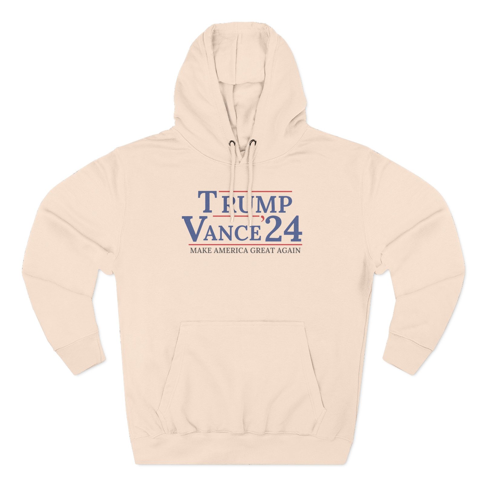 Trump Vance 2024 Campaign Rally Make America Great Again Three-Panel Fleece Hoodie
